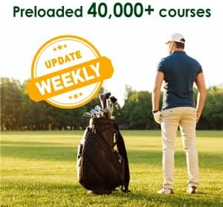 TW356 Golf GPS Wearable Device for Men and Women, Free 41,000+ Preloaded Courses Update Worldwide, High Contrast LCD Display, Upgrade IC Chip, Lightweight Essential Accessory for Golfer, Black