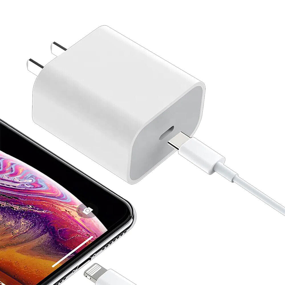 PD 20W USB C Type C Adapter Fast Charger & Cable for Iphone 14/13/12/11/ XS Max