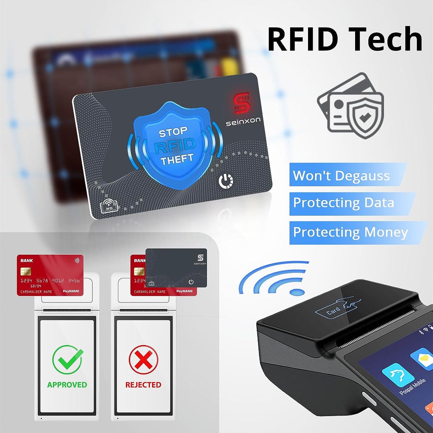 Wallet Finder RFID Blocking Card IP68 Item Tracker with Recharge Clip Works with Apple Find My APP & Network (Ios Only), Grey