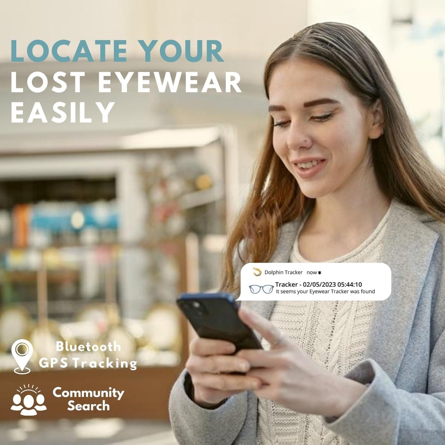 Glasses Tracker for Apple Ios| Apple Find My Alternate| Locate Spectacles, Find Eyewear, Never Lose Sunshades| Light Weight, Small Size, Fit All Specs Size| Battery, Charger, Accessory Included