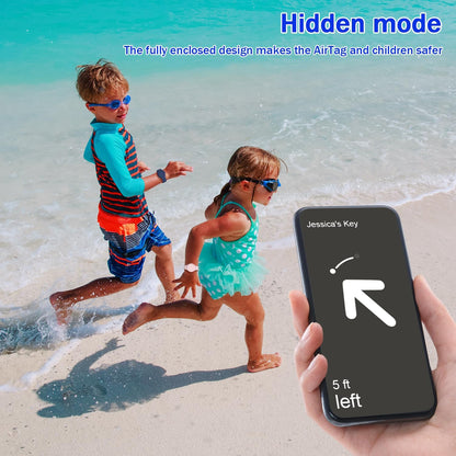 Waterproof for Air Tag Bracelets [2 Pack] Compatible with Apple Air Tag Finders with Soft Silicone,Anti Lost GPS Item Finders Case Cover,Night Blue/Pink