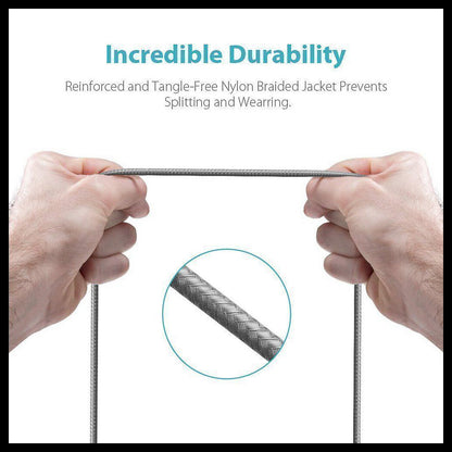 Braided USB Charger Phone Cable Data Cord for Iphone 14 13 12 11 Pro Max XR Ipad