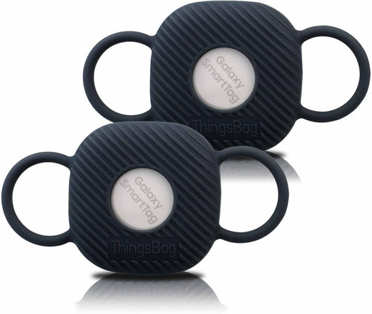 Dog Silicone Collar Holder for Samsung Smarttag/Smart Tag+Plus/Tile Mate, Companion of Finder Tracker Locator Case for Pet Cat Necklace Buddy, Android GPS Devices Accessories Secure Holder (2 Pack)