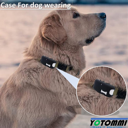 2 Packs Silicone Holder for Tractive GPS Pet Tracker,Waterproof Rubber Accessories Cover Item Finder Anti-Scratch,Secure Sturdy Lightweight Case with Strap for Dog Cat Collar (Black,Grey)