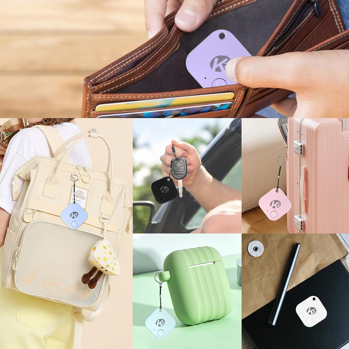 Bluetooth Tracker Smart Tag for Keys, Bags, and More, Phone Finder, Ios and Android Compatible, Water-Resistant, Loud Ring, Replaceable Battery (1Pack-Blue)