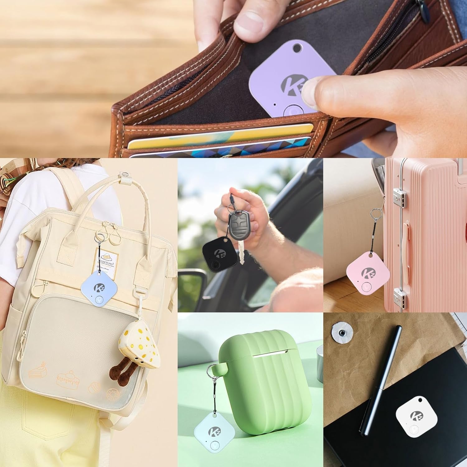 Bluetooth Tracker Smart Tag for Keys, Bags, and More, Phone Finder, Ios and Android Compatible, Water-Resistant, Loud Ring, Replaceable Battery (1Pack-Blue)