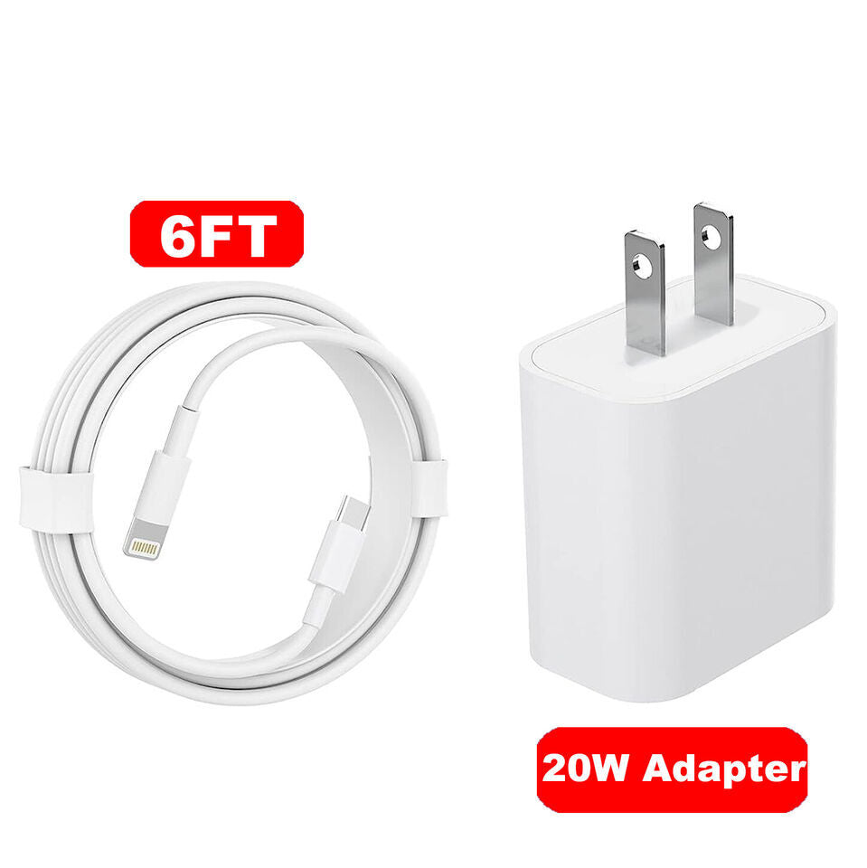 PD 20W USB C Type C Adapter Fast Charger & Cable for Iphone 14/13/12/11/ XS Max