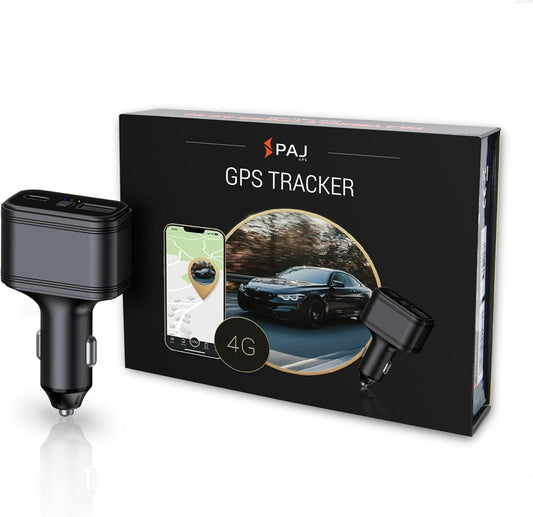 USB Finder 4G - Mini GPS Tracker for Cars - 12V Cigarette Lighter Connection, Built-In SOS Button, Real-Time Tracking in Australia & Worldwide, Route History, Alarms & Geo-Fence via App