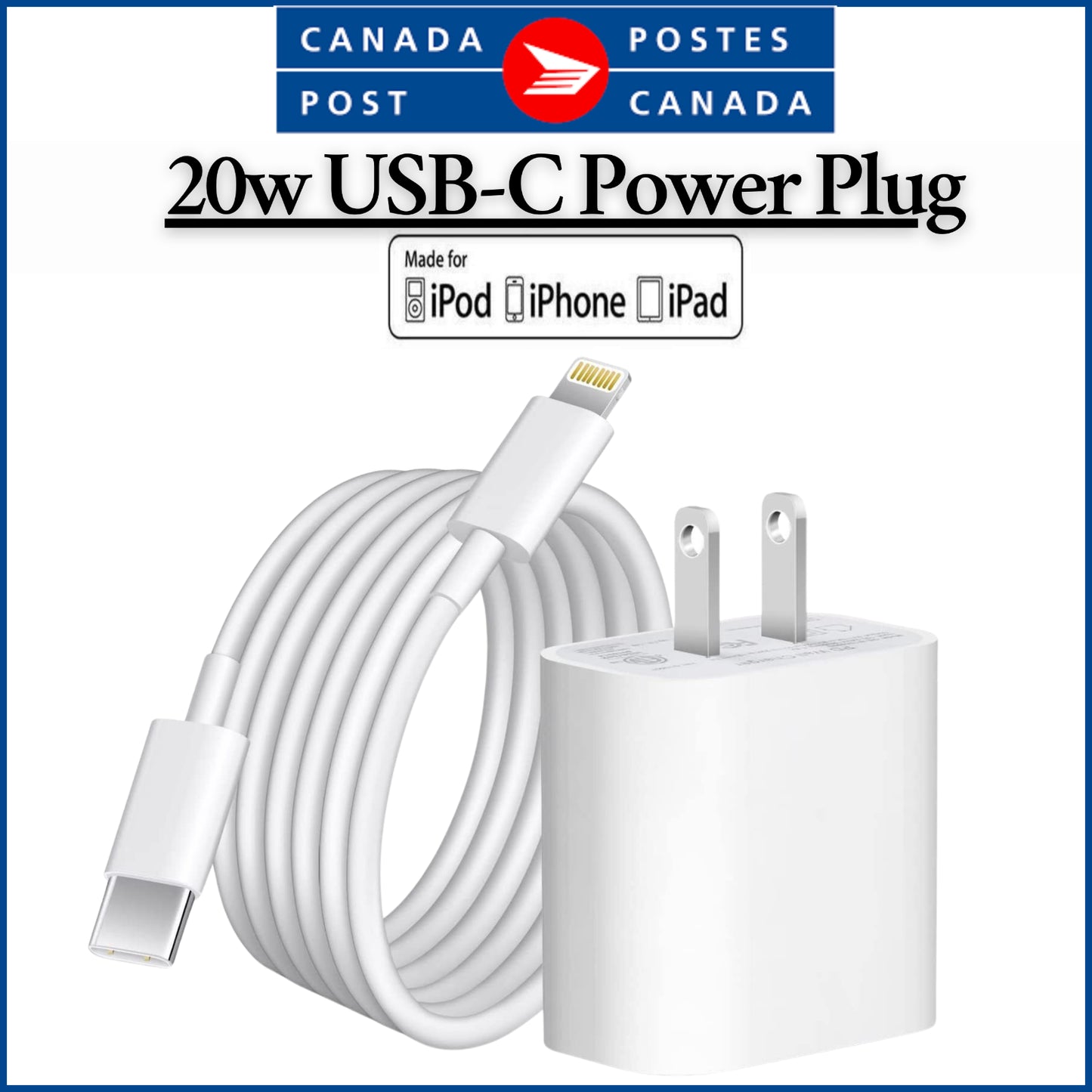 PD 20W USB C Type C Adapter Fast Charger & Cable for Iphone 14/13/12/11/ XS Max