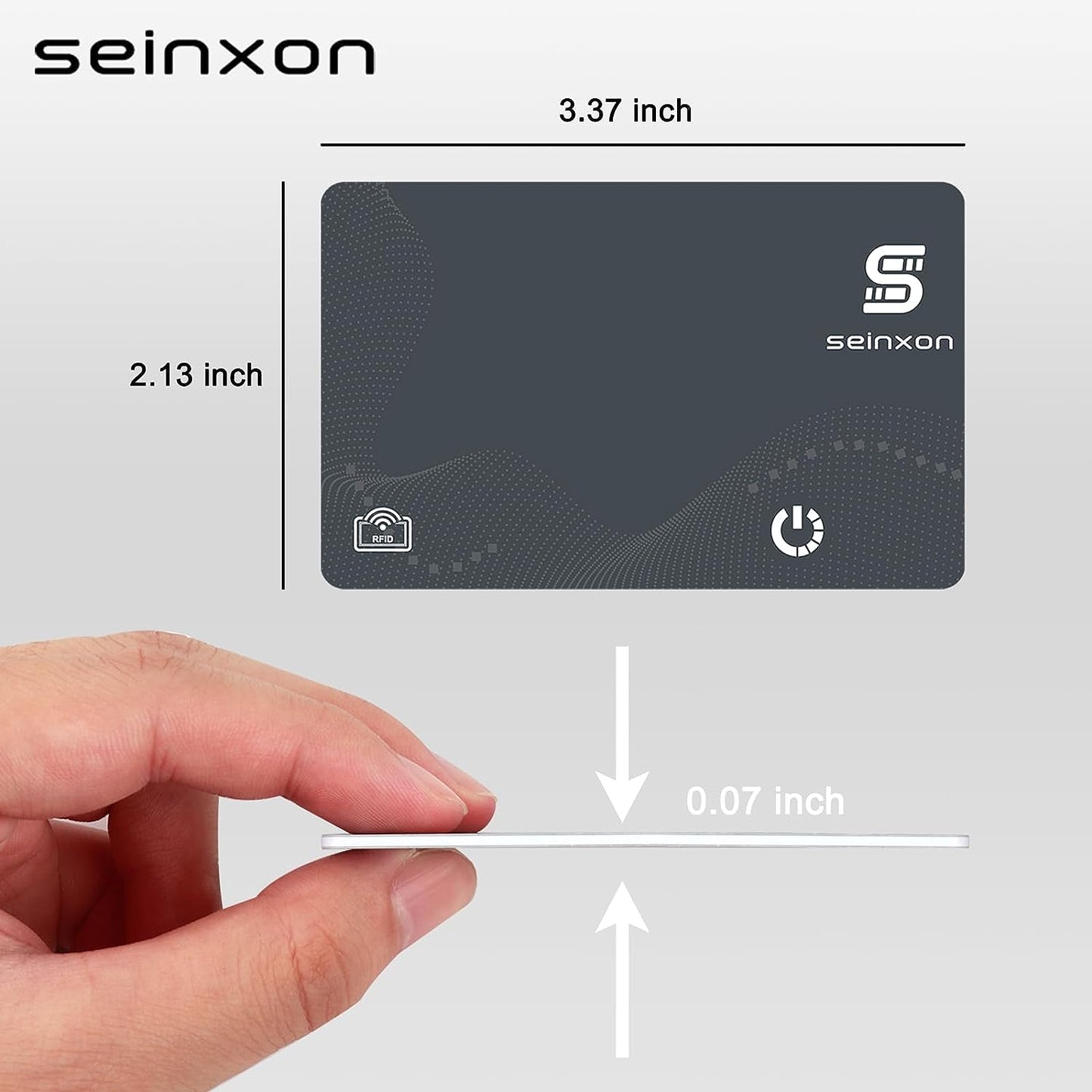 Wallet Finder RFID Blocking Card IP68 Item Tracker with Recharge Clip Works with Apple Find My APP & Network (Ios Only), Grey