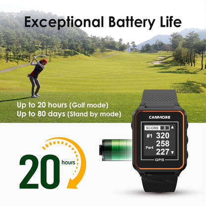 TW356 Golf GPS Wearable Device for Men and Women, Free 41,000+ Preloaded Courses Update Worldwide, High Contrast LCD Display, Upgrade IC Chip, Lightweight Essential Accessory for Golfer, Black