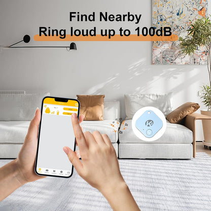 Bluetooth Tracker Smart Tag for Keys, Bags, and More, Phone Finder, Ios and Android Compatible, Water-Resistant, Loud Ring, Replaceable Battery (1Pack-Blue)