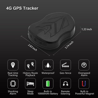 4G Car GPS Tracker, ST-915L Strong Battery Hidden GPS Tracker for Vehicles,Waterproof Real-Time Locator Device for Car Motorcycle Taxi Truck Bus