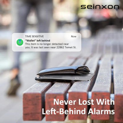 Wallet Finder RFID Blocking Card IP68 Item Tracker with Recharge Clip Works with Apple Find My APP & Network (Ios Only), Grey