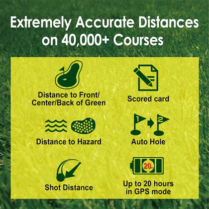 TW356 Golf GPS Wearable Device for Men and Women, Free 41,000+ Preloaded Courses Update Worldwide, High Contrast LCD Display, Upgrade IC Chip, Lightweight Essential Accessory for Golfer, Black